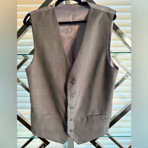 Men's Formal Suit Vest Grey Plaid